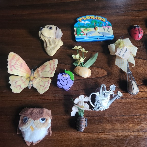 Lot of 13 vintage magnets. Some handmade. Florida, Butterfly, etc 1980s 1990s - Picture 5 of 9